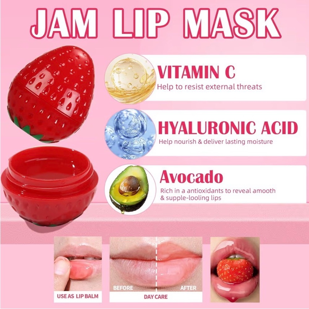 🍓🍏SULILY Tinted Bee Lip Balm Fruits Pot - Picture 5 of 6